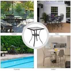 Outdoor Patio Rattan Wicker Bar Square Table Glass Top Yard Garden Furniture NEW -Outdoor Comfort Deals Store GUEST 18be18aa 4c69 473f 9c1c a44753738d19