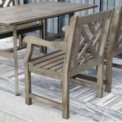 Azen 5pc Outdoor Reynard Durable Farmhouse Acacia Hardwood Dining Set Gray Wash -Outdoor Comfort Deals Store GUEST 19603db8 5632 4955 9515 3b0d4759cedf