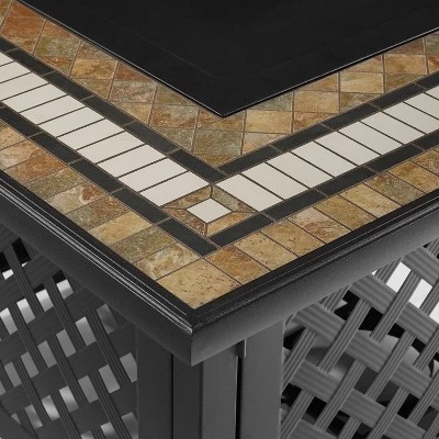 Bradenton 6pc Outdoor Wicker Sofa And Arm Chair Seating Set With Dante Fire Table And 2 Ottomans - Navy/Gray - Crosley 16 Bradenton 6pc Outdoor Wicker Sofa And Arm Chair Seating Set With Dante Fire Table And 2 Ottomans - Navy/Gray - Crosley - Image 16