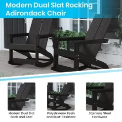 Emma And Oliver Set Of 2 Harmon Modern All-Weather Poly Resin Adirondack Rocking Chairs With Side Table For Outdoor Use -Outdoor Comfort Deals Store GUEST 1b964c12 d75c 4ebe 85af f3b32f8c6ee1