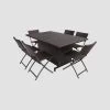 Maldives 7pc Foldable Wicker Dining Set - Brown - Christopher Knight Home
