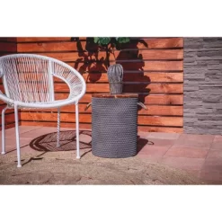 Modern Cement Accent Patio Table - Brown - Olivia & May -Outdoor Comfort Deals Store GUEST 1bea158d 1c0e 4438 92ca 562d7088c9ce
