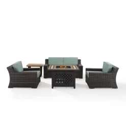 Beaufort 5 Pc Outdoor Wicker Conversation Set - Crosley