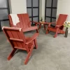Italica 4pc Outdoor Set With Modern Adirondack Chairs, Double Wider Adirondack Chair & Side Table - Rustick Red - Highwood