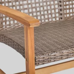 Hampton Wicker Loveseat - Natural/Gray - Christopher Knight Home -Outdoor Comfort Deals Store GUEST 1c882ece 4c48 40ba 892f a13f61f0514e