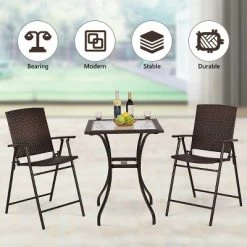 Outdoor Patio Rattan Wicker Bar Square Table Glass Top Yard Garden Furniture NEW -Outdoor Comfort Deals Store GUEST 1cd3d2c8 279e 410c a54b efc7752f2a54