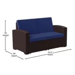 Flash Furniture Seneca Faux Rattan Loveseat With All-Weather Cushions -Outdoor Comfort Deals Store GUEST 1d3f695d 06e6 4b7f 9c34 f375bb5724a7