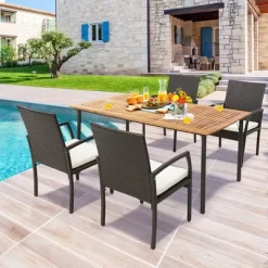 Costway Patio Rectangular Acacia Wood Dining Table With 1.9''Umbrella Hole Indoor&Outdoor 11 Costway Patio Rectangular Acacia Wood Dining Table With 1.9''Umbrella Hole Indoor&Outdoor -Outdoor Comfort Deals Store GUEST 1d830ea1 da41 4666 9fdb 8c99cd66b19c