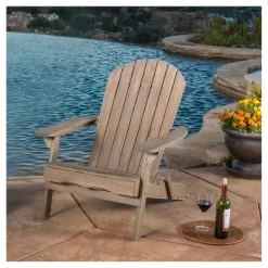 Hayle Reclining Wood Adirondack Chair With Footrest - Gray - Christopher Knight Home