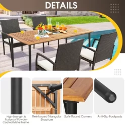 Costway Patio Rectangular Acacia Wood Dining Table With 1.9''Umbrella Hole Indoor&Outdoor 16 Costway Patio Rectangular Acacia Wood Dining Table With 1.9''Umbrella Hole Indoor&Outdoor -Outdoor Comfort Deals Store GUEST 1e52a779 7d7d 4cb9 9b66 4ae10e81ebc6