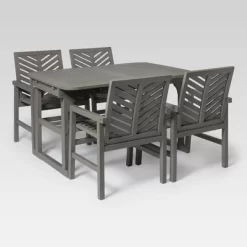 5pc Slatted Extendable Acacia Wood Patio Dining Set - Saracina Home -Outdoor Comfort Deals Store GUEST 1eb62831 b93a 4eb8 ba69 955190a8982d