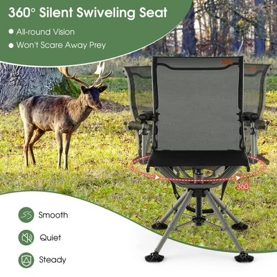 Costway 360 Degree Silent Swivel Hunting Chair W/ All-terrain Feet Pads Support 400 LBS 4 Costway 360 Degree Silent Swivel Hunting Chair W/ All-terrain Feet Pads Support 400 LBS - Image 4