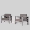 Cape Coral 3pc Aluminum Chat Set Khaki - Christopher Knight Home