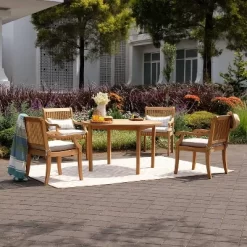Mosko 5pc Solid Teak Outdoor Dining Set - Cambridge Casual -Outdoor Comfort Deals Store GUEST 20149e7e a302 4d36 8be3 6ddbb0da9653