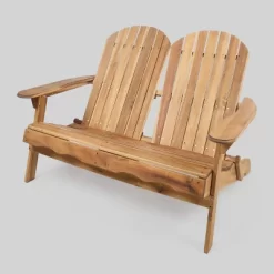 Malibu Acacia Wood Patio Adirondack Loveseat - Christopher Knight Home -Outdoor Comfort Deals Store GUEST 20662701 d207 4a7f a995 15209dc8c428