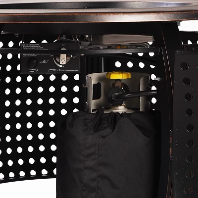 Oakland Living 5pc Deep Seating Swivel Aluminum Outdoor Patio Fire Pit Dining Set With Round Fire Table Copper 9 Oakland Living 5pc Deep Seating Swivel Aluminum Outdoor Patio Fire Pit Dining Set With Round Fire Table Copper - Image 9