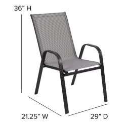 Flash Furniture 5 Piece Outdoor Patio Dining Set - Tempered Glass Patio Table, 4 Flex Comfort Stack Chairs -Outdoor Comfort Deals Store GUEST 2111d8ec c32b 466e 9988 1813abdfdd9e