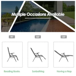 Costway Outdoor Foldable Reclining Padded Chair Aluminum Frame Adjustable -Outdoor Comfort Deals Store GUEST 214d299a 9e72 42f9 ad38 08447558b467