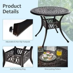 Costway 3 PCS Patio Dining Bistro Set Cast Aluminum Round Patio Table W/Chairs -Outdoor Comfort Deals Store GUEST 21b65edc 16f3 4a8b b48d 1a9be7bfebf8