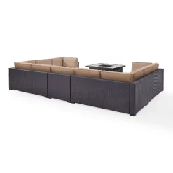 Biscayne 6pc Outdoor Wicker Sectional Set With Fire Table - Mocha - Crosley -Outdoor Comfort Deals Store GUEST 22c6c0f1 d16e 4dfe 8f25 22752f69e8e5