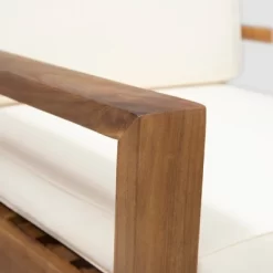 Santa Ana 2pk Acacia Wood Club Chairs Teak/Cream - Christopher Knight Home -Outdoor Comfort Deals Store GUEST 22cd2eea 9009 469a ad6f 22be49dfa88a