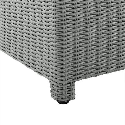 Bradenton 6pc Outdoor Wicker Sofa And Arm Chair Seating Set With Dante Fire Table And 2 Ottomans - Navy/Gray - Crosley 13 Bradenton 6pc Outdoor Wicker Sofa And Arm Chair Seating Set With Dante Fire Table And 2 Ottomans - Navy/Gray - Crosley - Image 13