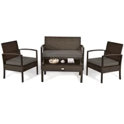 Costway 8PCS Rattan Patio Conversation Set Outdoor Furniture Set Garden W/Cushion -Outdoor Comfort Deals Store GUEST 233313b6 2ea9 4fe5 9f96 9c4b57a349a1