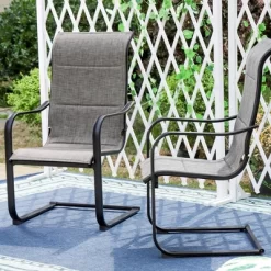 5pc Patio Set With Steel Table With 2" Umbrella Hole & Padded Sling C-Spring Arm Chairs - Captiva Designs 18 5pc Patio Set With Steel Table With 2" Umbrella Hole & Padded Sling C-Spring Arm Chairs - Captiva Designs -Outdoor Comfort Deals Store GUEST 23a03e77 cddf 407a bf9d f513c9175cbd