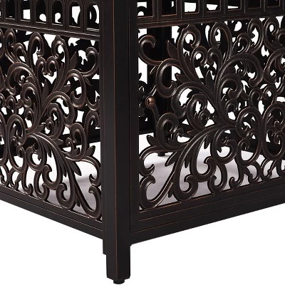 Oakland Living 5pc Deep Seating Swivel Aluminum Outdoor Patio Fire Pit Dining Set Copper 7 Oakland Living 5pc Deep Seating Swivel Aluminum Outdoor Patio Fire Pit Dining Set Copper - Image 7