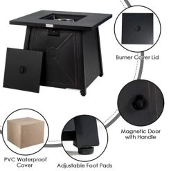 Costway 9PCS Patio Rattan Furniture Set Fire Pit Space-saving W/ Cushion Cover -Outdoor Comfort Deals Store GUEST 243dd35c 27ef 4d92 b6a7 ec547716d87f