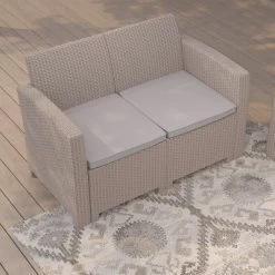 Merrick Lane Outdoor Furniture Resin Loveseat Faux Rattan Wicker Pattern 2-Seat Loveseat With All-Weather Cushions 11 Merrick Lane Outdoor Furniture Resin Loveseat Faux Rattan Wicker Pattern 2-Seat Loveseat With All-Weather Cushions -Outdoor Comfort Deals Store GUEST 262272de 1612 4002 ba80 ea32abea115c