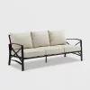 Kaplan Outdoor Metal Sofa Oil Rubbed Bronze With Cushions - Crosley