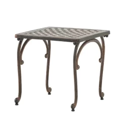 Mckinley Set Of 2 Cast Aluminum Patio End Tables - Copper - Christopher Knight Home
