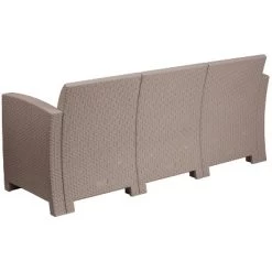 Merrick Lane Outdoor Furniture Resin Sofa Faux Rattan Wicker Pattern Patio 3-Seat Sofa With All-Weather Cushions -Outdoor Comfort Deals Store GUEST 27432274 e645 4cc1 9eb7 6730db35f437