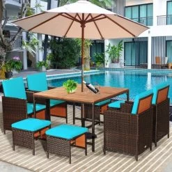 Costway 9PCS Patio Rattan Dining Set Cushioned Chairs Ottoman Wood Table Top WhiteRed 22 Costway 9PCS Patio Rattan Dining Set Cushioned Chairs Ottoman Wood Table Top WhiteRed -Outdoor Comfort Deals Store GUEST 27da3d50 3764 4500 b5bc e2e00a5be070