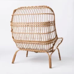 Wicker & Metal Outdoor Patio Chair, Egg Chair Natural - Threshold™ Designed With Studio McGee -Outdoor Comfort Deals Store GUEST 28382aa6 dee2 4001 9b12 305562e94096