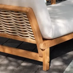 Cambridge Casual Auburn Teak & Wicker Outdoor Patio Daybed With Cushion Brown/Beige -Outdoor Comfort Deals Store GUEST 28d98516 f78c 4d4c 8212 3af43f4aff41