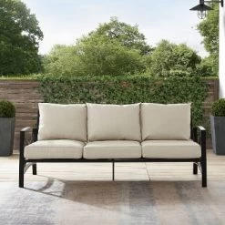 Kaplan Outdoor Metal Sofa Oil Rubbed Bronze With Cushions - Crosley -Outdoor Comfort Deals Store GUEST 28fe4d4d ae12 433d bd79 380591f7bff0