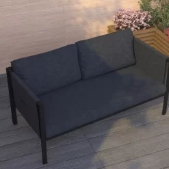 Merrick Lane Outdoor Love Seat/Sofa With Removable Fabric Cushions And Steel Frame -Outdoor Comfort Deals Store GUEST 2971f58f 65bb 4a50 bee3 79d97290d1fa