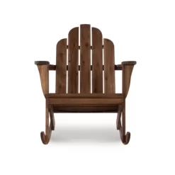 Outdoor Acacia Wood Adirondack Rocker Acorn Finish - Linon