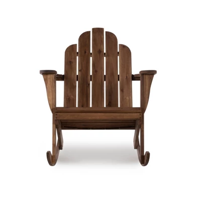 Outdoor Acacia Wood Adirondack Rocker Acorn Finish - Linon 1 Outdoor Acacia Wood Adirondack Rocker Acorn Finish - Linon