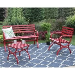 Outdoor Slat Top Coffee Table - Red - Captiva Designs -Outdoor Comfort Deals Store GUEST 2c77fb58 4d2d 40e6 a837 3f6f95ebcf29