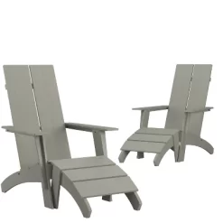 Emma And Oliver Set Of 2 Indoor/Outdoor 2-Slat Adirondack Style Chairs & Footrests -Outdoor Comfort Deals Store GUEST 2da324f0 0bf9 445e 9862 be762a8f044c
