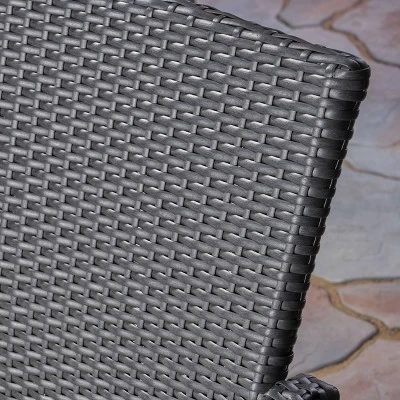 Kent 3pc Acacia Wood & Wicker Bistro Set - Gray - Christopher Knight Home 7 Kent 3pc Acacia Wood & Wicker Bistro Set - Gray - Christopher Knight Home - Image 7