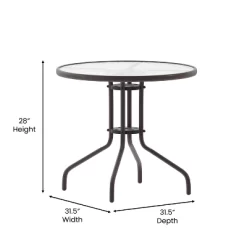 Flash Furniture Bellamy 31.5'' Round Tempered Glass Metal Table -Outdoor Comfort Deals Store GUEST 2fd89d82 d6e9 4545 ab69 b8f6a0f24dbd