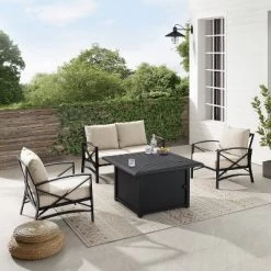 Kaplan 4pc Outdoor Conversation Set With Dante Fire Table - Oatmeal - Crosley 18 Kaplan 4pc Outdoor Conversation Set With Dante Fire Table - Oatmeal - Crosley -Outdoor Comfort Deals Store GUEST 2fe93a15 405a 4251 ab73 c63aacff53b4