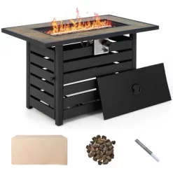 Tangkula 7PCS Patio Rattan Furniture Set 42" Fire Pit Table W/ Cover Cushioned -Outdoor Comfort Deals Store GUEST 30da9dc3 5337 452c bef5 8c1f0c3b430c