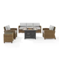 Bradenton 5pc Outdoor Wicker Conversation Set With Fire Table - Crosley -Outdoor Comfort Deals Store GUEST 3162f7d7 af21 4c4f abaf 7cd68047b183