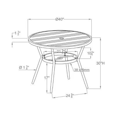 3pc Arna Patio Set With 40" Round Dining Table - MiBasics 11 3pc Arna Patio Set With 40" Round Dining Table - MiBasics - Image 11