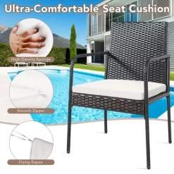 Costway 4PCS Patio Wicker Rattan Dining Chairs Cushioned Seats Armrest Garden -Outdoor Comfort Deals Store GUEST 338a117b 0c0a 4cbc 893d cf1927b743d9
